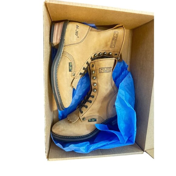 NIB Ad Tec 9" Women Logger Boots Crazy Horse Leather, Plain Soft Safety Toe 6.5 - Picture 5 of 5